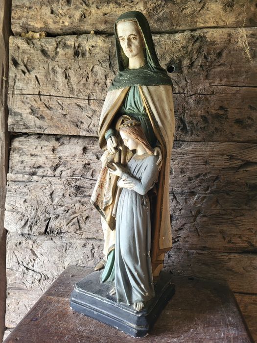 Stara figura Święta Anna I Maryja 50cm