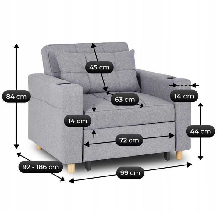 Fotel amerykanka rozkładany NOWY