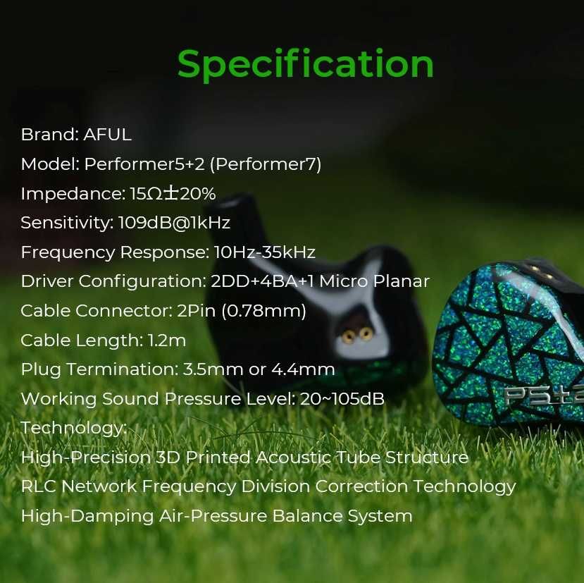 ⇒ AFUL Performer 5+2 (Performer7) - гибридные наушники 2DD+4BA+1Planar