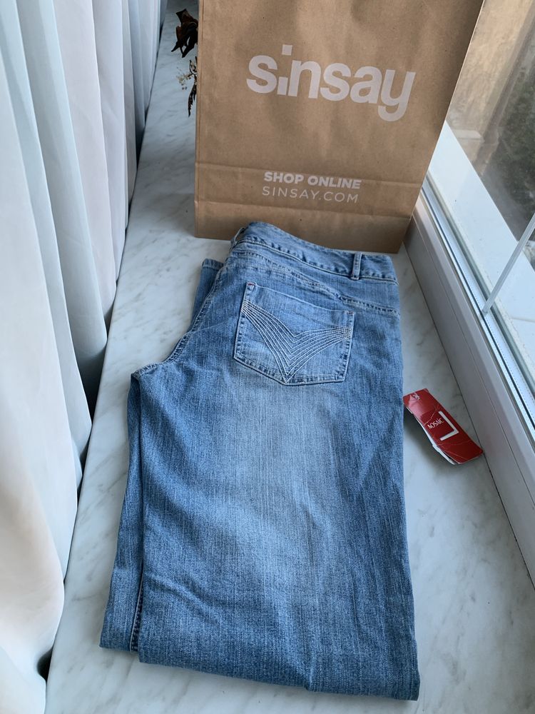 Джинсы бриджи женские XXL