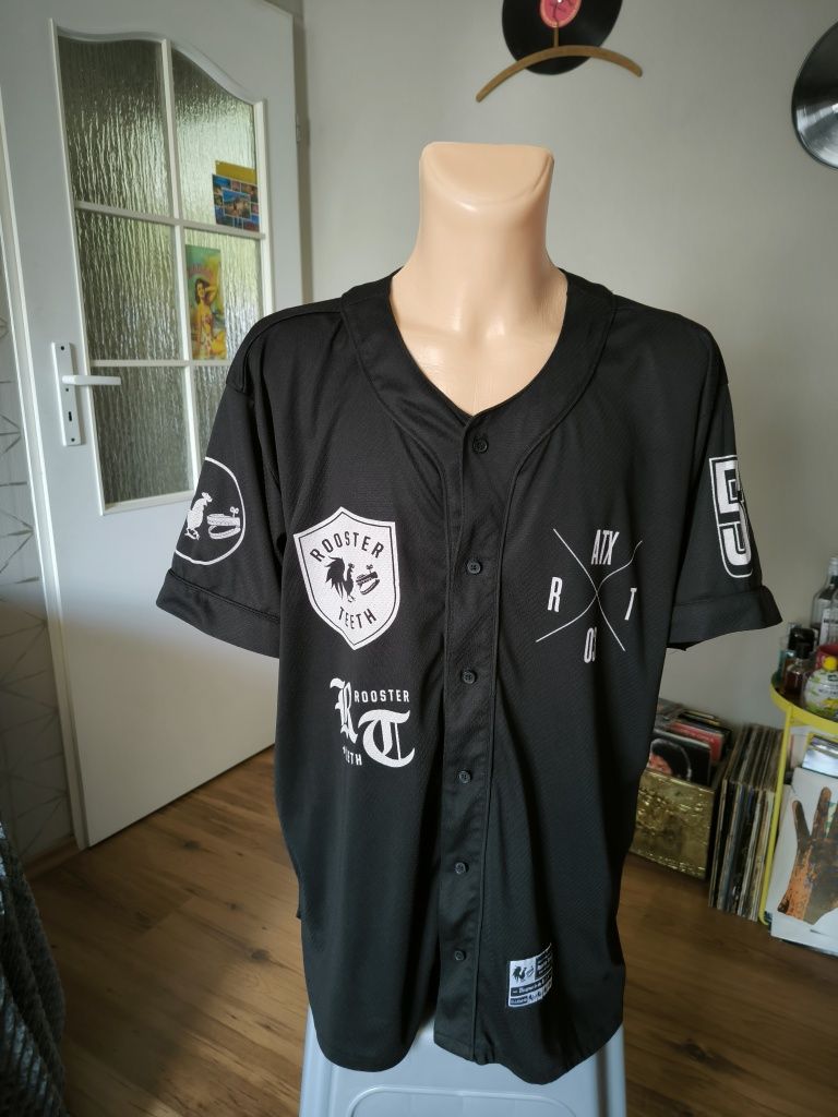 Rooster Teeth koszulka baseballowa czarna męska XL limited USA