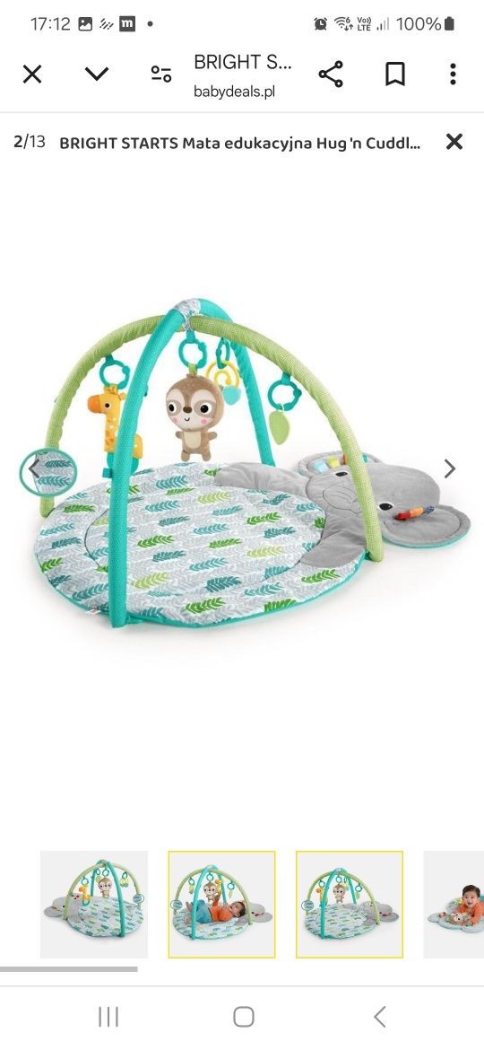 Mata edukacyjna bright starts hug n cuddle activity gym