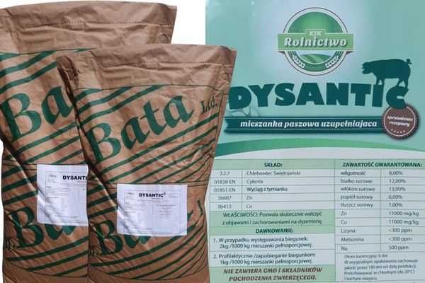 DYSANTIC - zwalcza dyzenterię, nie zawiera GMO Na biegunki u świń