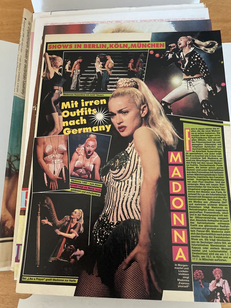 Madonna - Centenas de reportagens e recortes de revistas dos anos 89 e 90