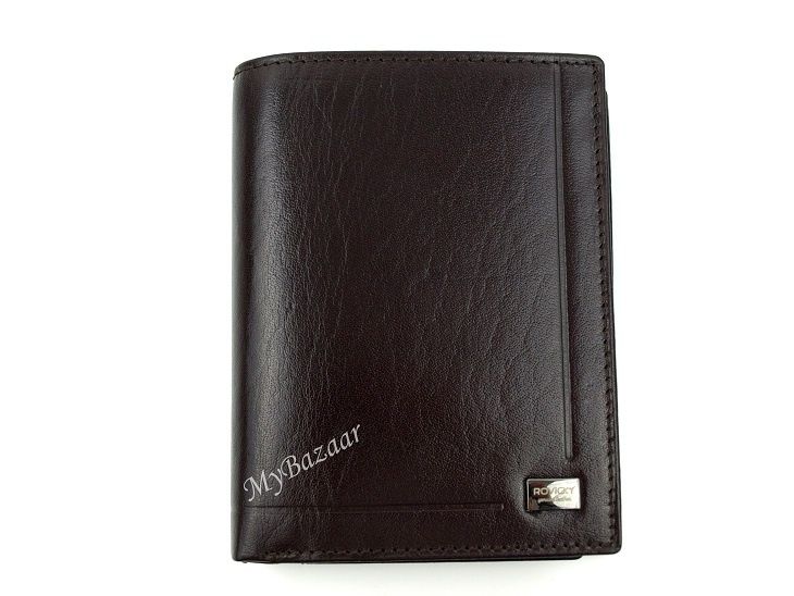 Elegancki męski, skórzany portfel ROVICKY PC105-BAR brązowy