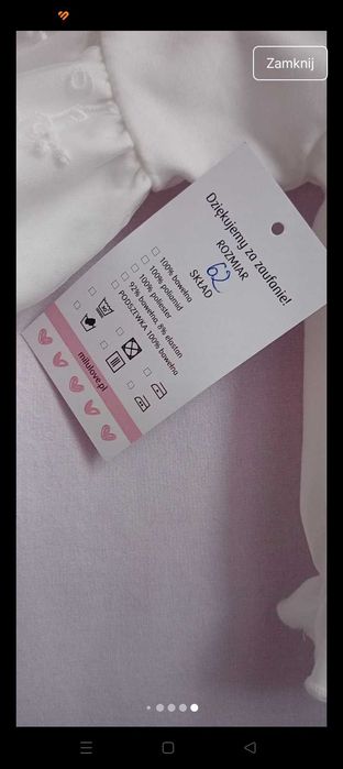 Sukienka do chrztu marki milulove rozmiar 62