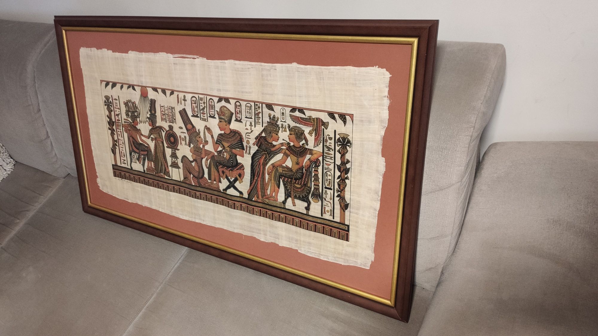 Obraz Egipski papirus lub RAMA DREWNIANA 110x62