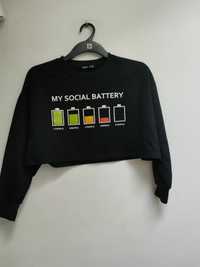 Krótka bluza my social battery XS shein