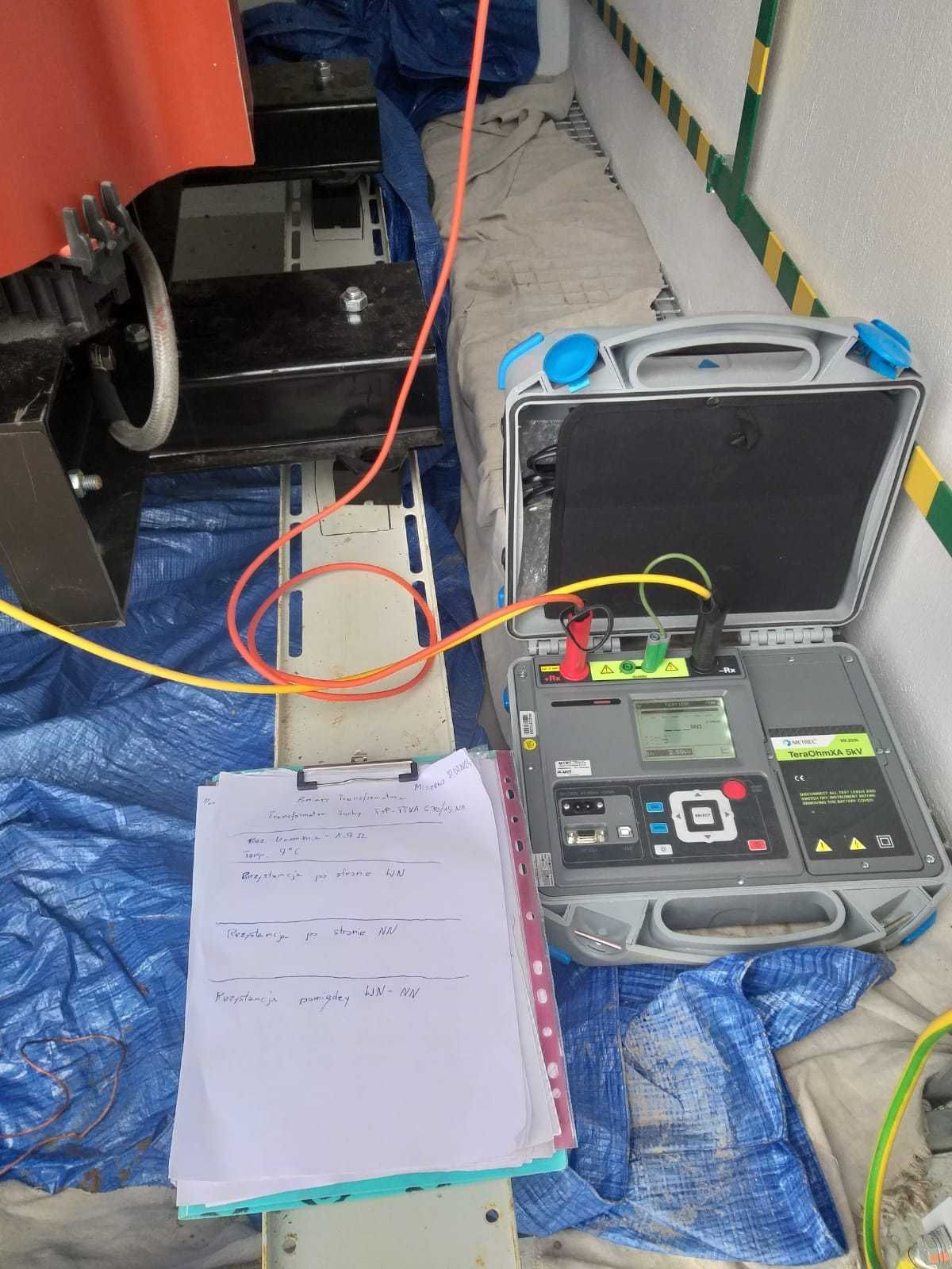 Pomiary transformatorów, kabli SN - VLF - zarabianie głowic SN,