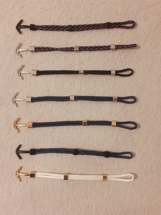 Pulseiras Black-Silver-Gold Anchor/Neptune Rope/Anchor Skin/Whale