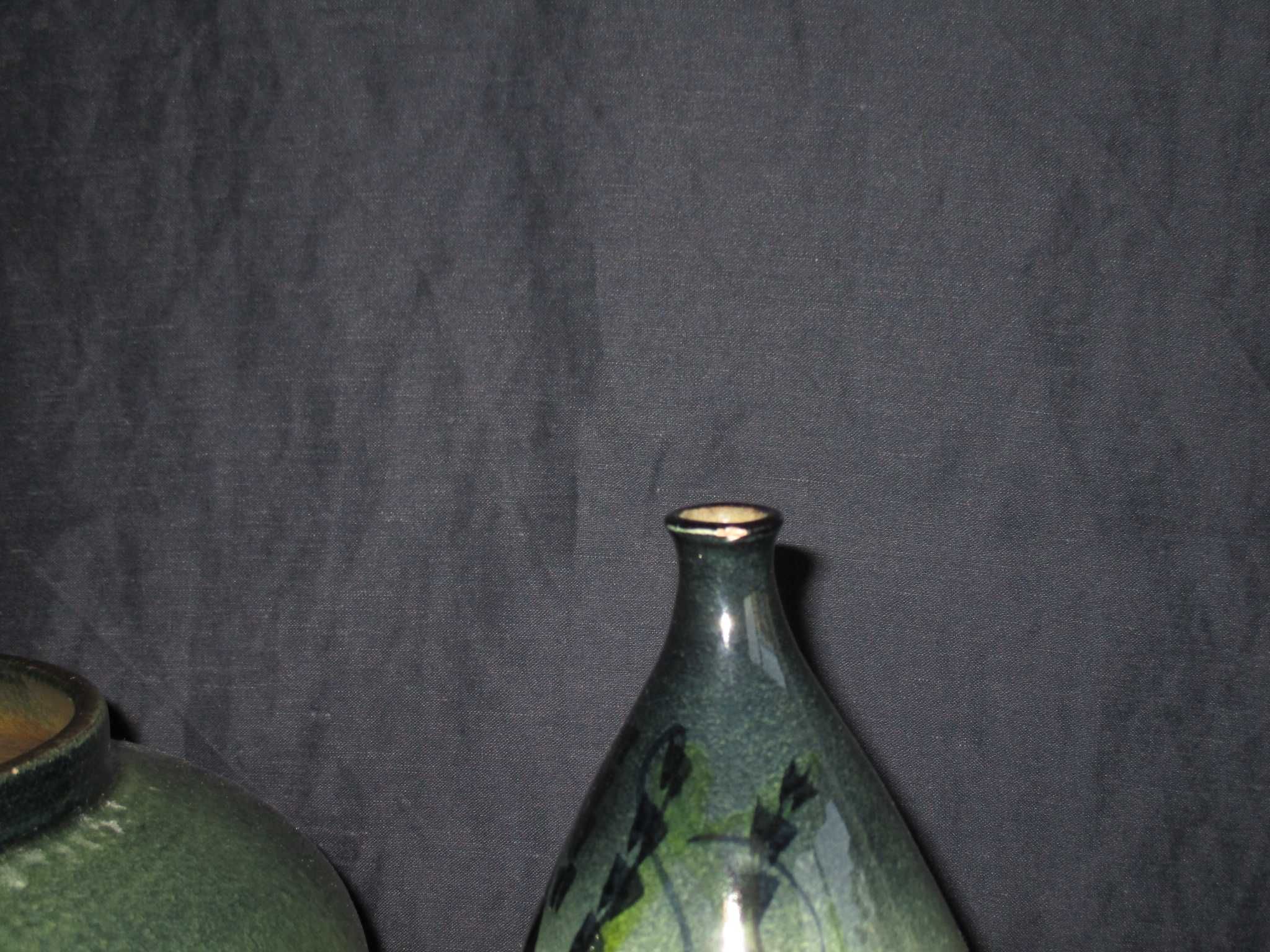 Pote e Jarra em Cerâmica Pintada Artesanato Freiria Numerado