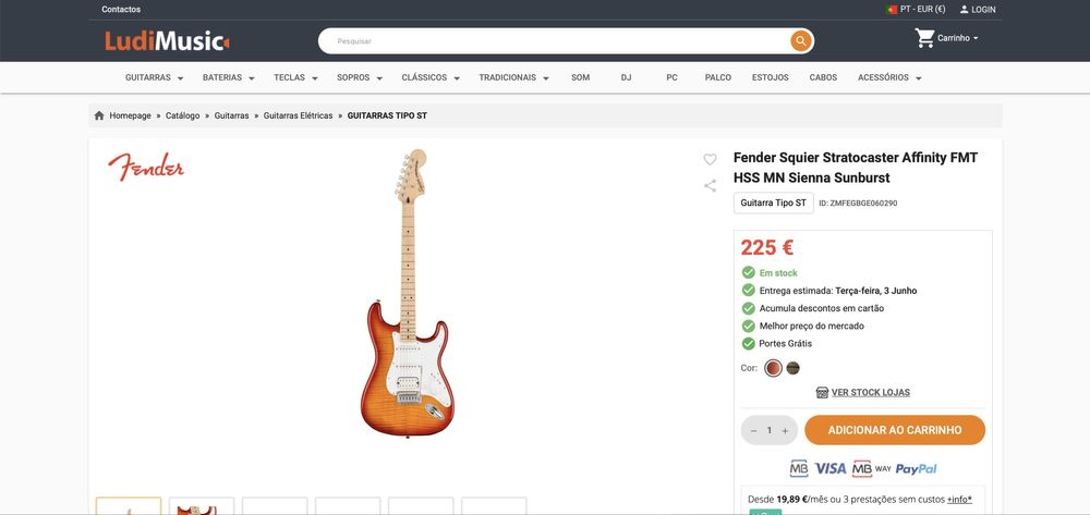 Guitarra Fender Squier Stratocaster + amp