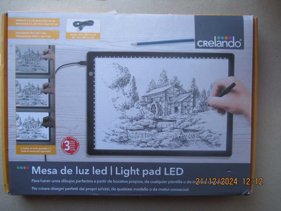 Crelando Mesa de Luz Led;usada;3 niveis de brilho;DinA4;ler anuncio