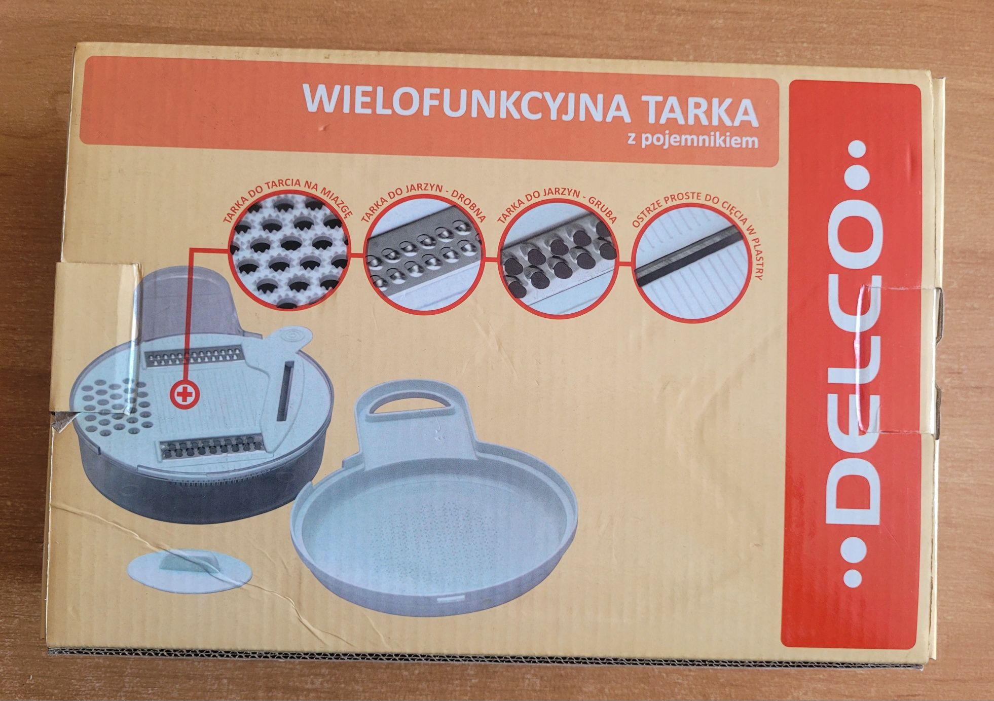 Wielofunkcyjna tarka do warzyw Delco z pojemnikiem