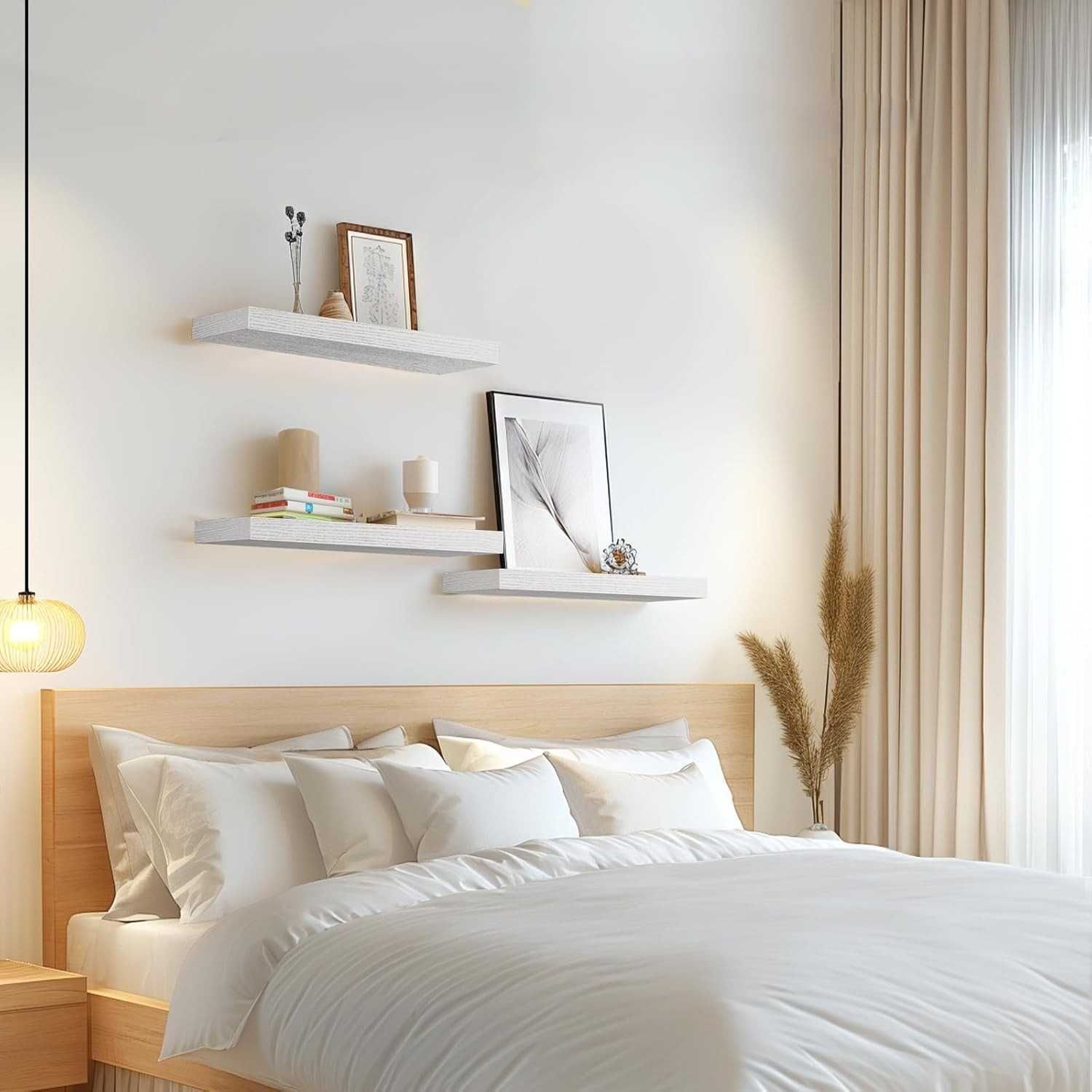 STOREMIC półka ścienna MDF 38 cm biała zestaw 3 szt. nowoczesna