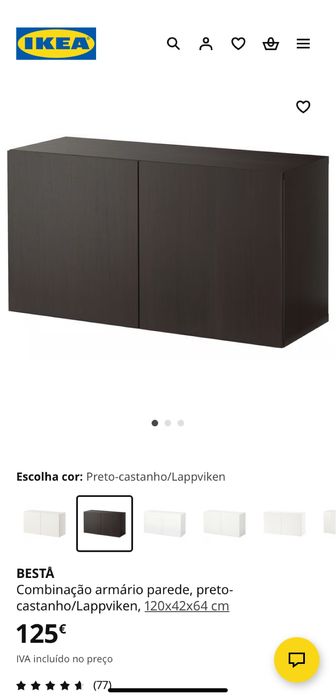 Movel aparador Besta com portas Lappiken “onduladas”