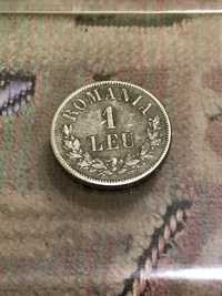 1 румынский лей 1876 год старая монета в хорошем состоянии 1LEU-1876