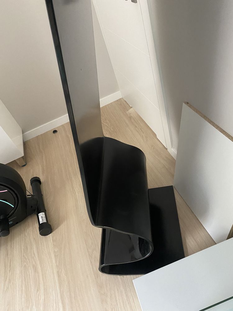 Lustro stojące INNOVATION czarne 176cm szkło czarne gięte lux glamour