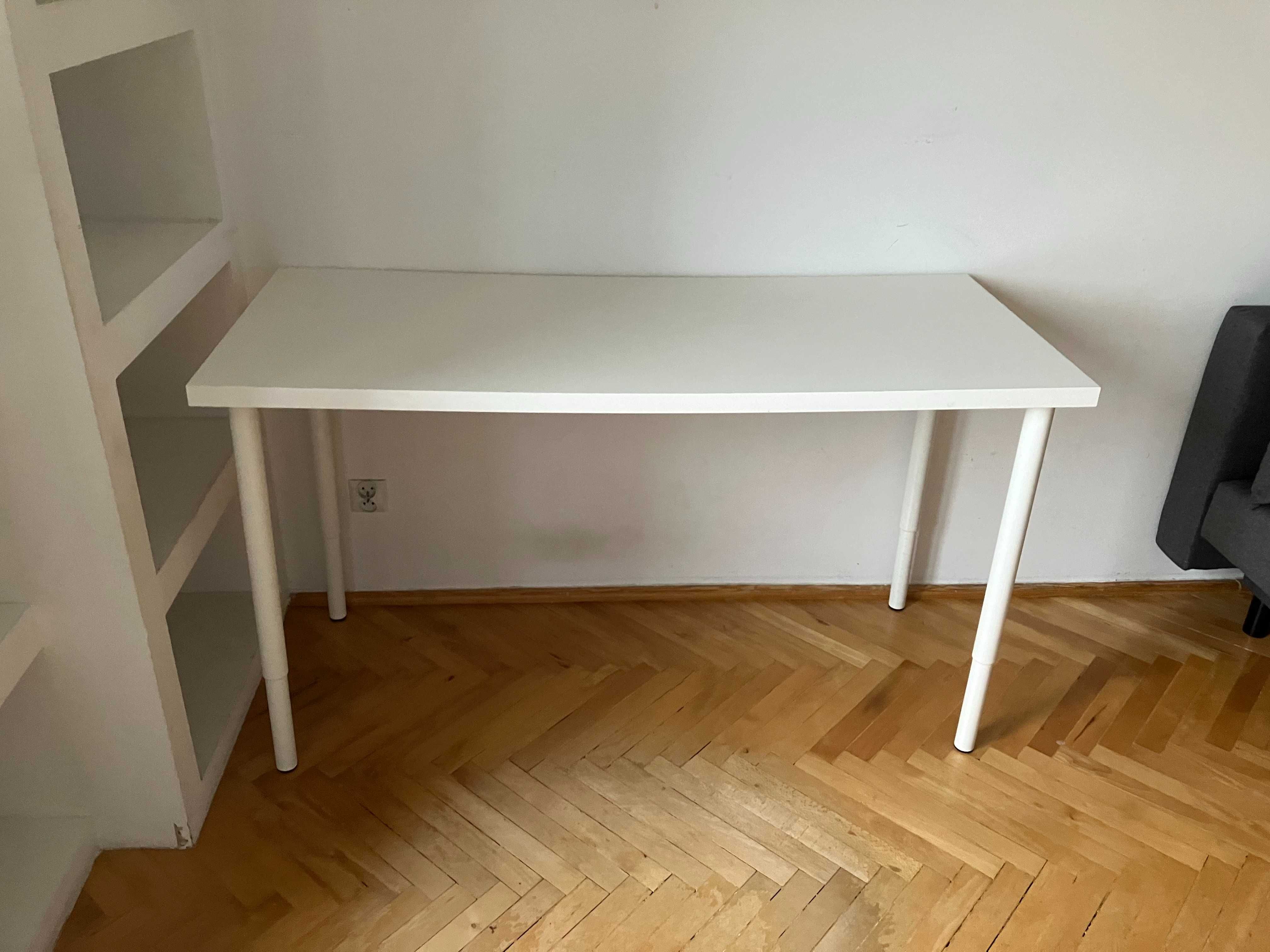 BIURKO IKEA lagkapten blat OLOV Noga regulowana, biały - IKEA