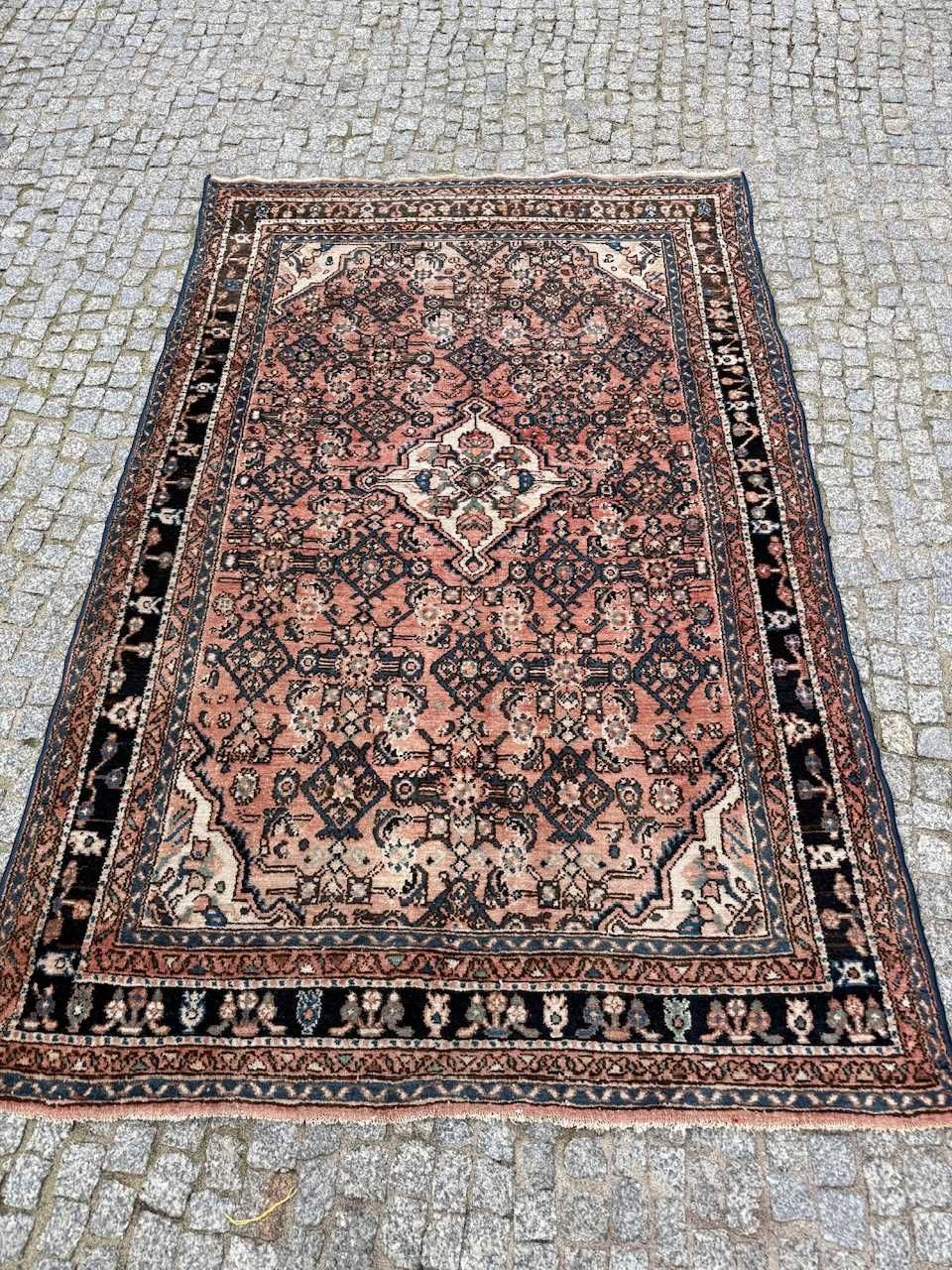 Vintage wełniany dywan perski r.tkany Iran Hamadan 225x145 gal. 9 tys