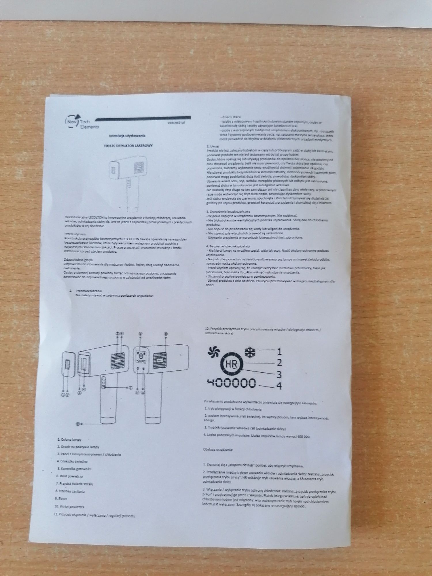 Depilator laserowy LESCOLTON