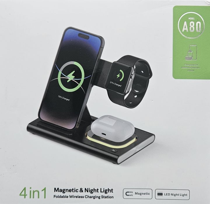 Док-станція 4-в-1 Magnetic Wireless Charging бездротова зарядка