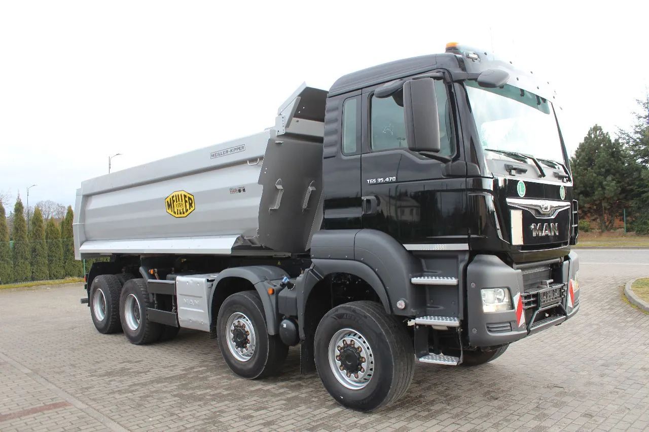 MAN TGS 35.470 8x6 WYWROTKA MEILLER KIPPER Z NIEMIEC  Tylko 63.000 km, mulda, nawigacja, kamera cofania