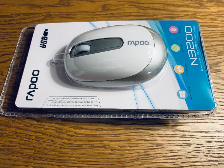 Optyczna mysz przewodowa Rapoo N3200 Wired 1000DPI USB Biała