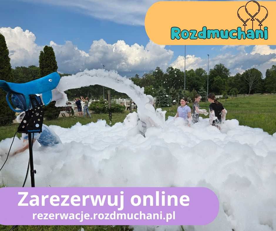 PIANA PARTY - armatka do piany/dmuchane zjeżdżalnie- Urodziny, imprezy