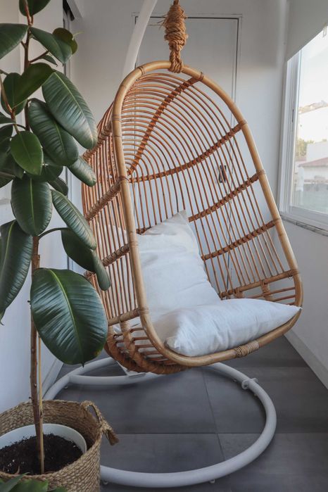 Cadeira Baloiço c/suporte e almofadas