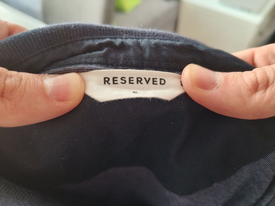 Męska koszulka polo XL granatowo szara