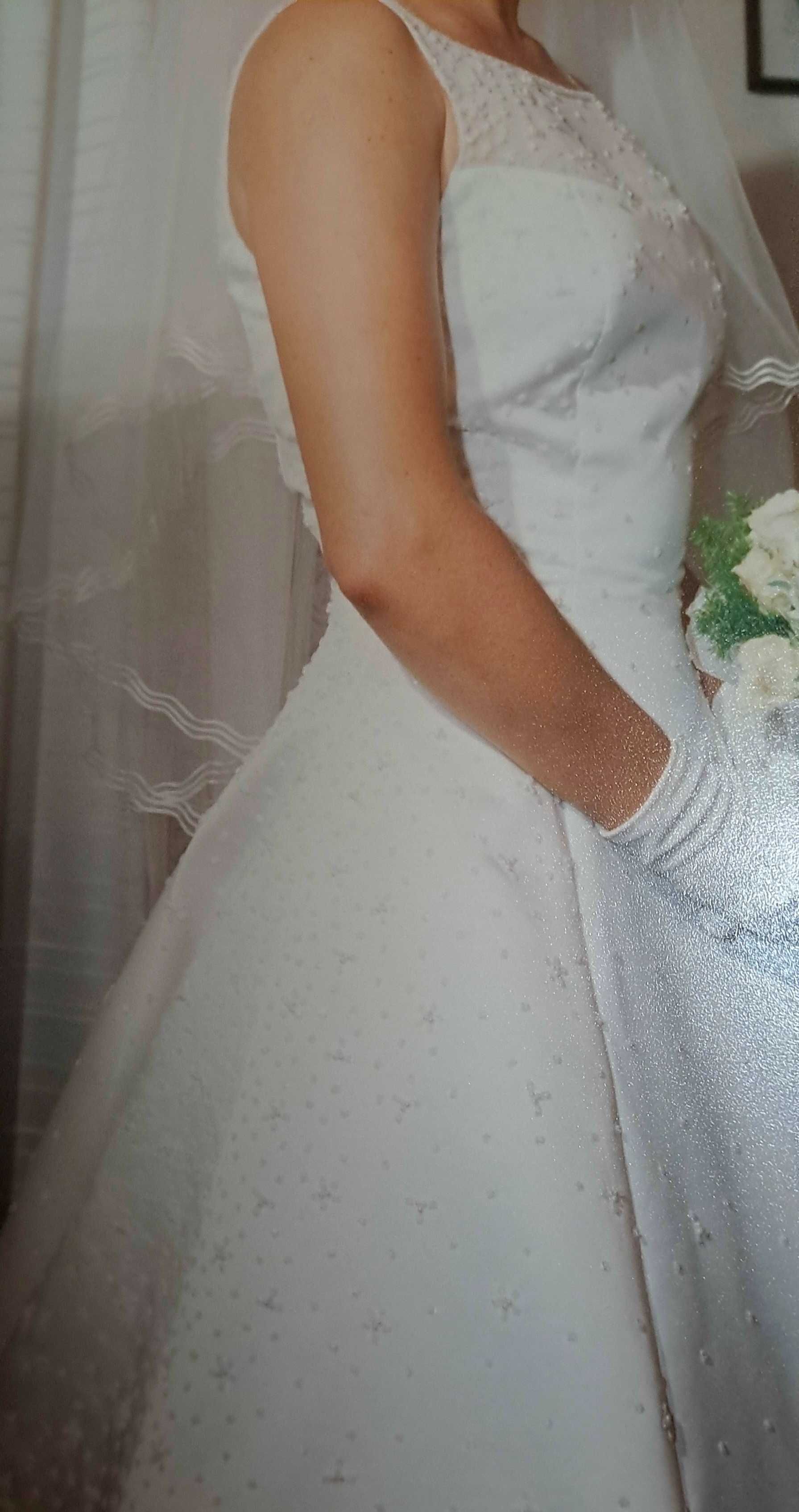Vestido noiva La Sposa branco/nude S