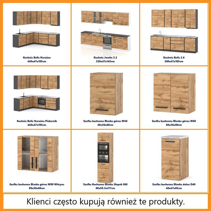 Zestaw Mebli Kuchennych Modułowych Vero 2.6m Nowoczesny Zestaw Komplet