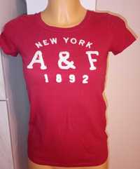 Tshirt  bluzka  czerwona Abercrombie & Fitch dopasowana S