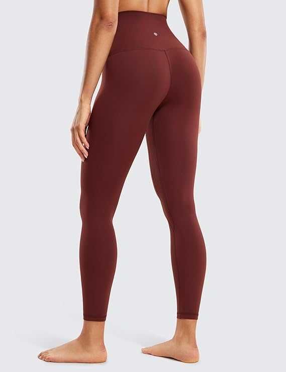CRZ YOGA - Legginsy sportowe damskie wysoki stan XXL bordowe 7/8