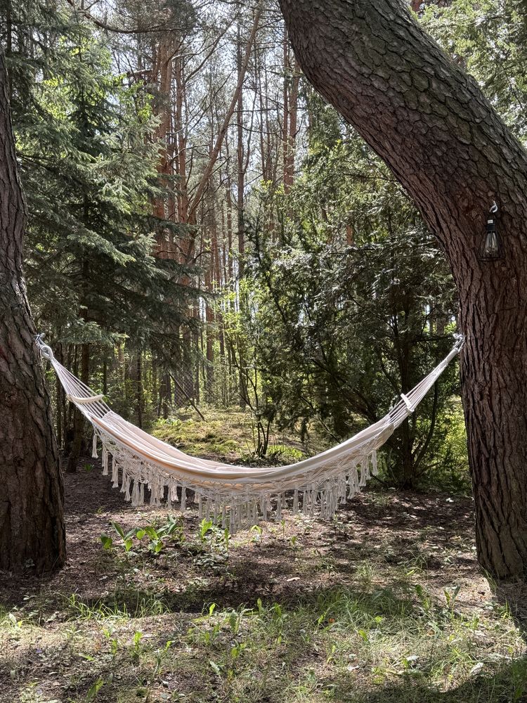 Piękny hamak Boho z drążkiem XXL