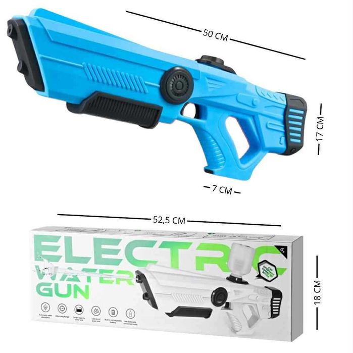 Elektryczny PISTOLET na wodę na Akumulator 10 M ZASIĘGU