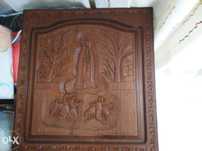 Quadro em madeira trabalhada da nossa Sª de Fátima