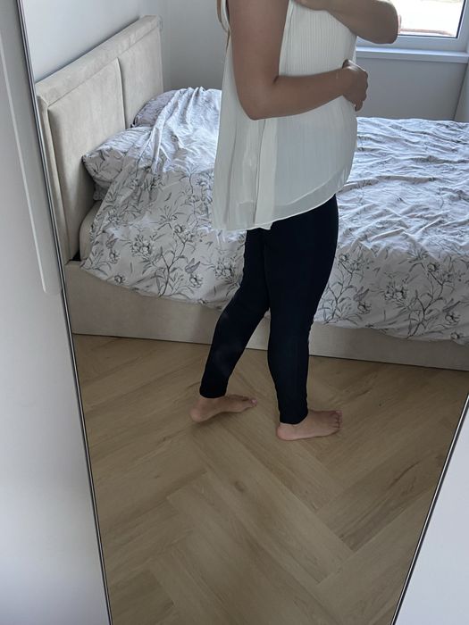 Biała koszula bluzka  asymetryczna plisowana rozkloszowana Zara L 40