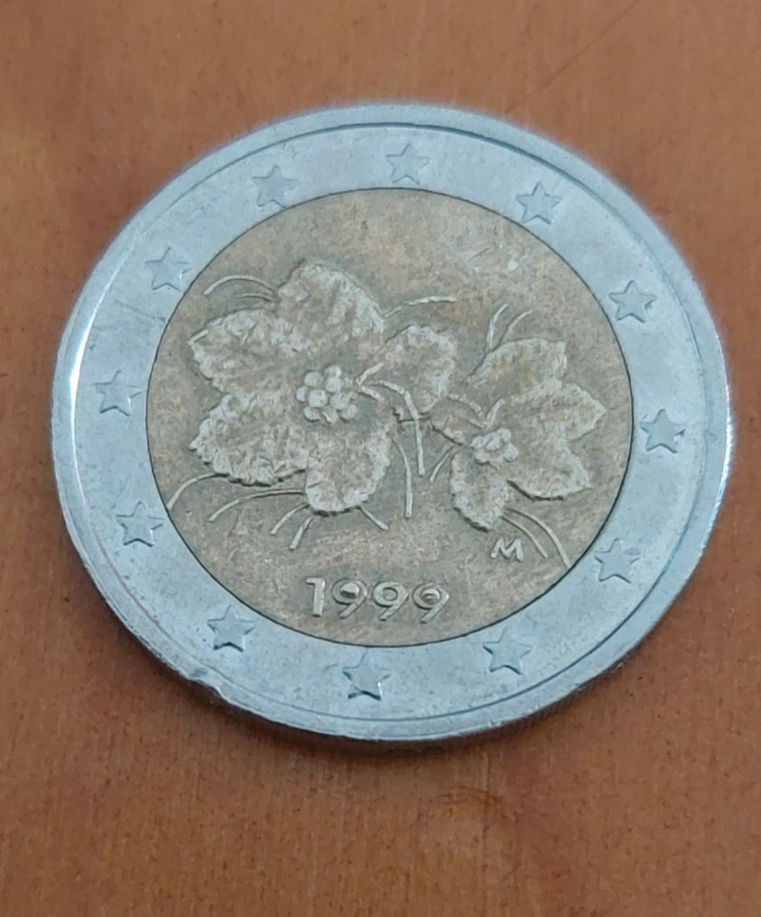 Moeda 2 Euros 1999 Finlândia com defeito