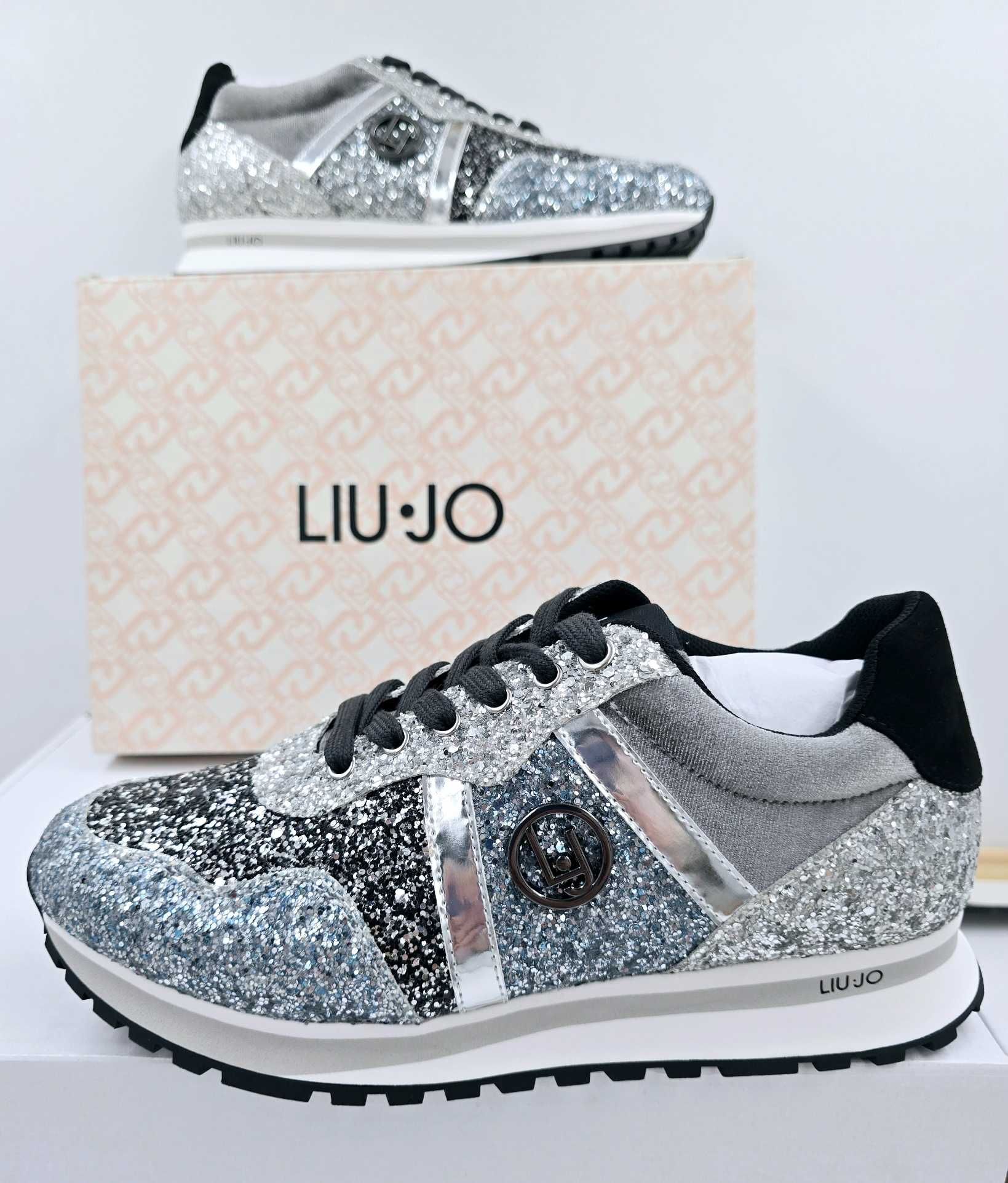 Sneakersy Liu Jo Wonder 629 buty brokatowe srebrne R.39  LI76N