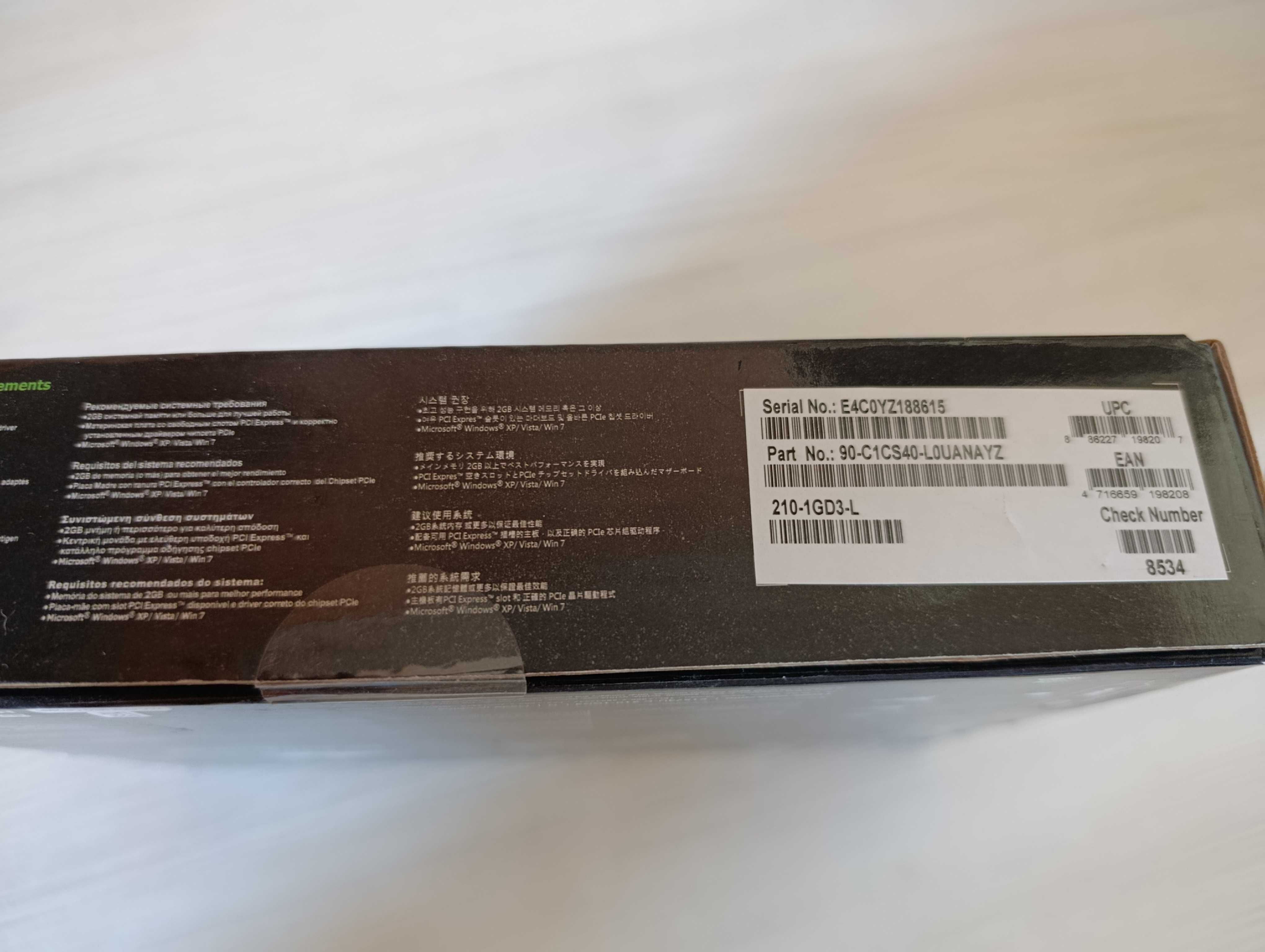 Відеокарта Asus NV GeForce 210 1GB DDR3 64bit, НОВА!