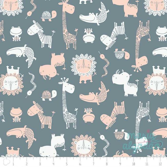 Oportunidade: Tecido 100% algodão a 6€/m - Jungle Friends in Lead