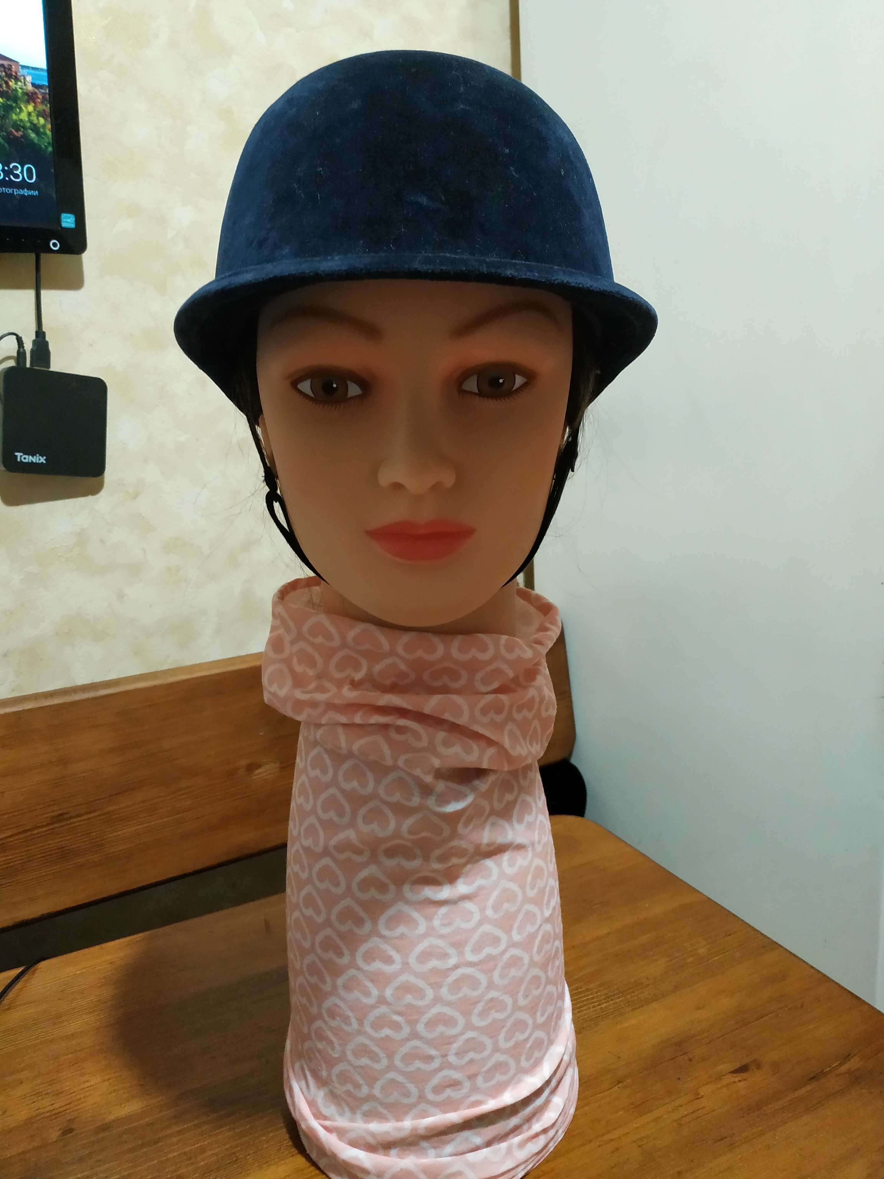 Синій шолом оксамит для верхової їзди failsworth leisure headwear 55см
