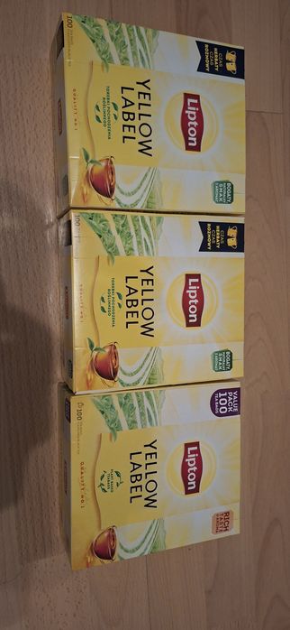 Herbata Lipton 3 opakowania po 100 torebek.