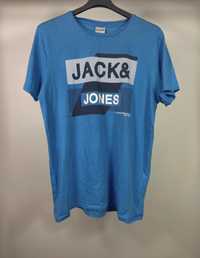 JBłękitna Koszulka Bluzka T-shirt z Krótkim Rękawem Jack and Jones M