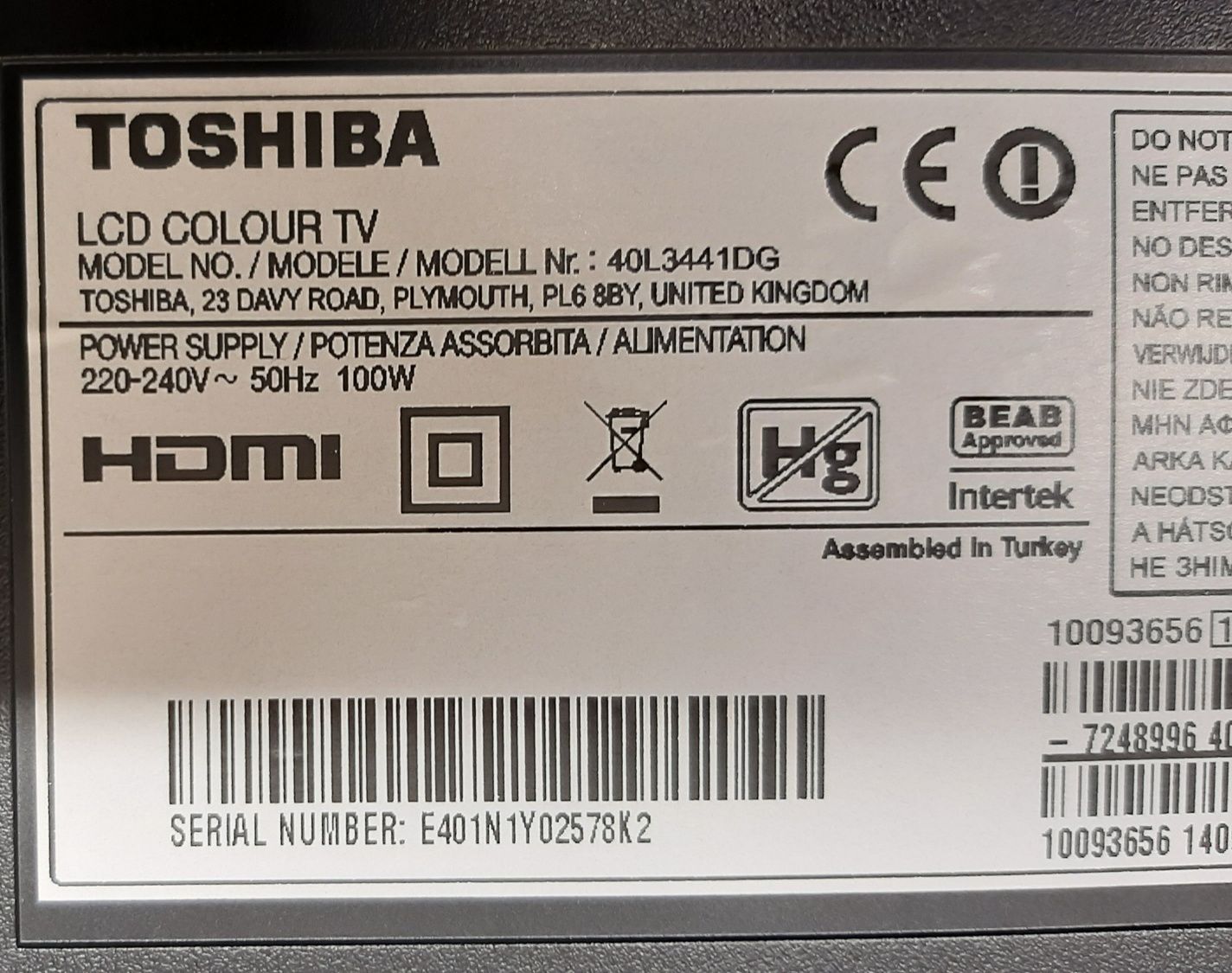 Telewizor Toshiba 40" Led