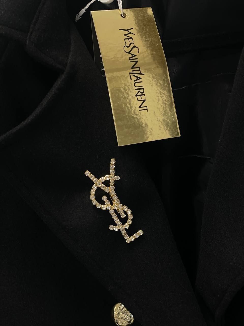 YVES SAINT LAURENT -60% Женская куртка пальто черная весенняя топовый