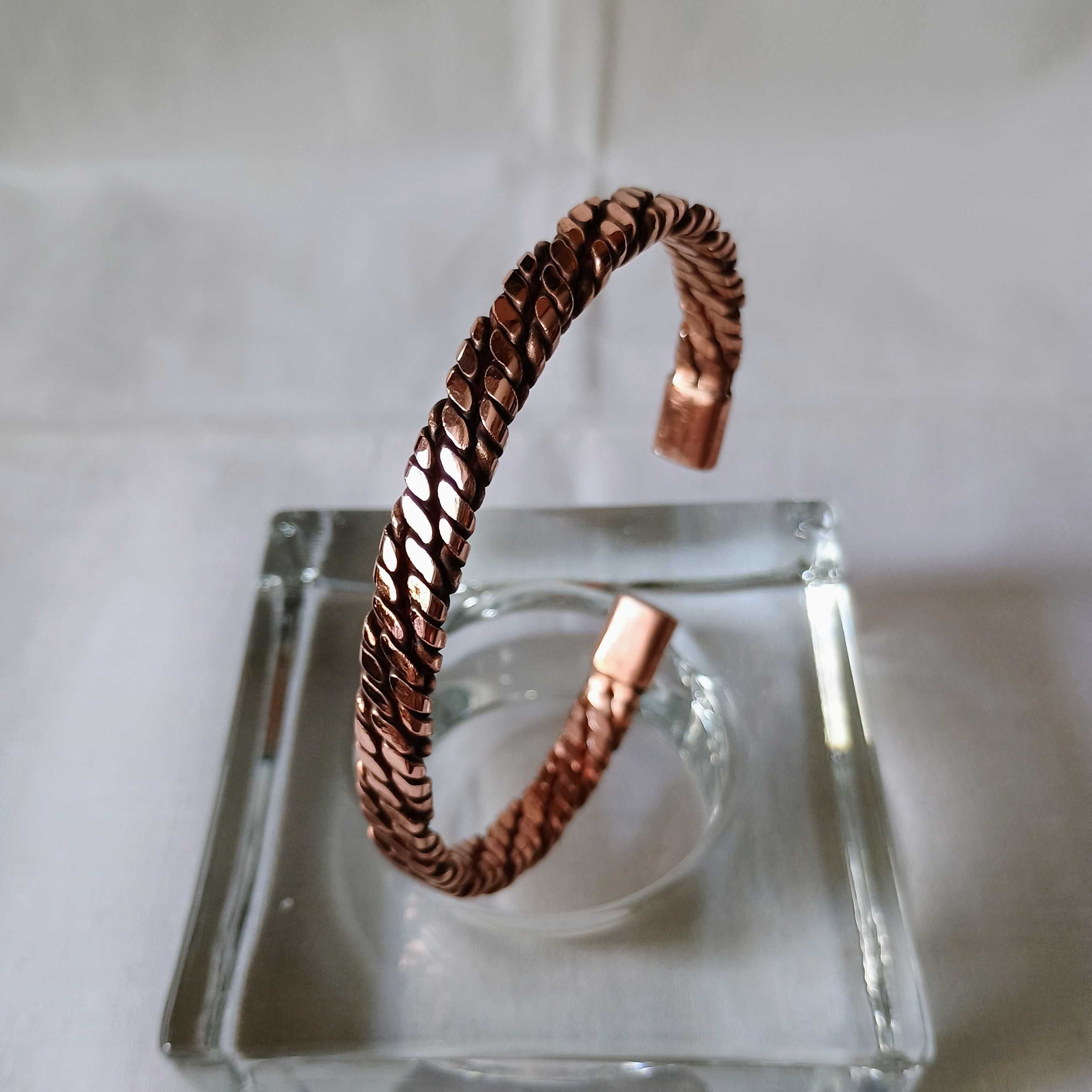 Bransoletka Miedziana M3 – dł. wew. 18cm, szer. 8mm gr. 4mm