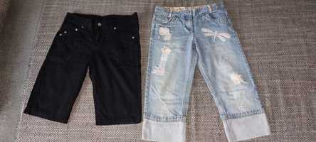 2 pary spodenek Jeans czarne niebieskie 140 cm 10-12 lat